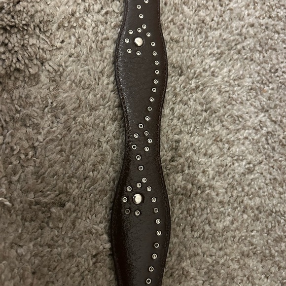 Resistol Leather belt. Western buckle. Wave design with inlay and silver studs. - Picture 6 of 12